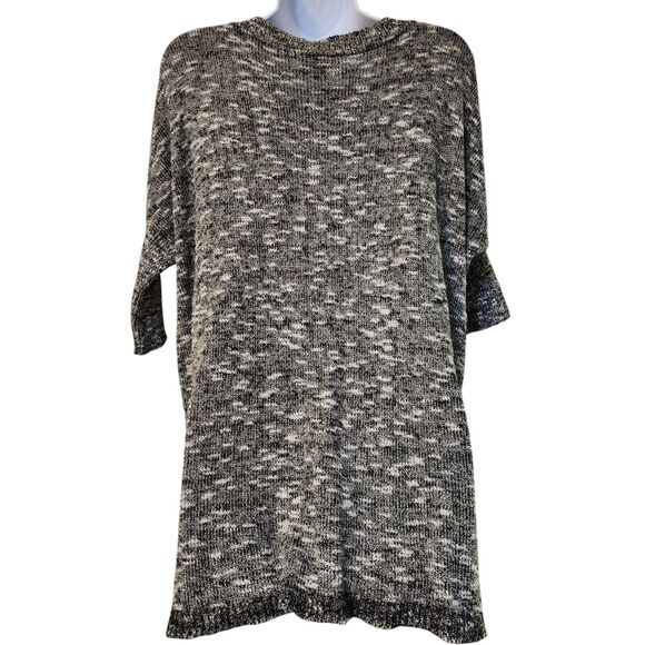 Express Womens Tunic Sweater Size XS/S Oversized Black White Short Dolman Sleeve - Picture 9 of 11